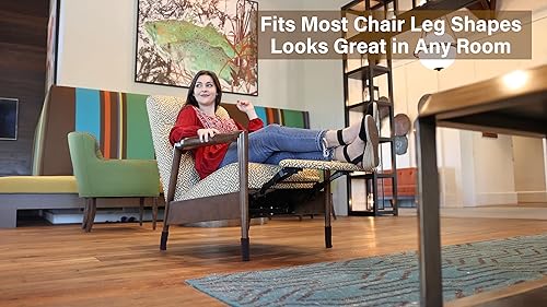 Miniatura 10 de Protectores de suelo para patas de silla con parte inferior de fieltro, patentados con agarres y almohadillas de fieltro de doble capa, cubiertas de