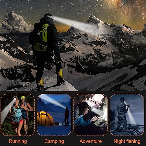 Vista 2 de Lokilo Wave Smart - Faro frontal LED recargable superbrillante con indicador de batería y función de banco de energía, cable de carga tipo C