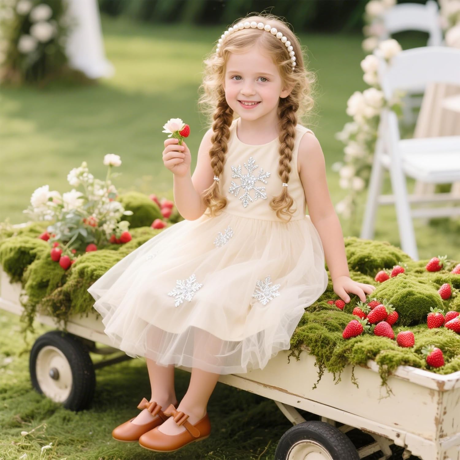 Kiderence Little Toddler Girls Dress Shoes Ballerina Ballet Flats Kids Mary Janes - Image 3