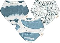 Vista 1 de Crane Baby Soft Muslin Baby Bib Set, 100% Organic Cotton Baby Bibs