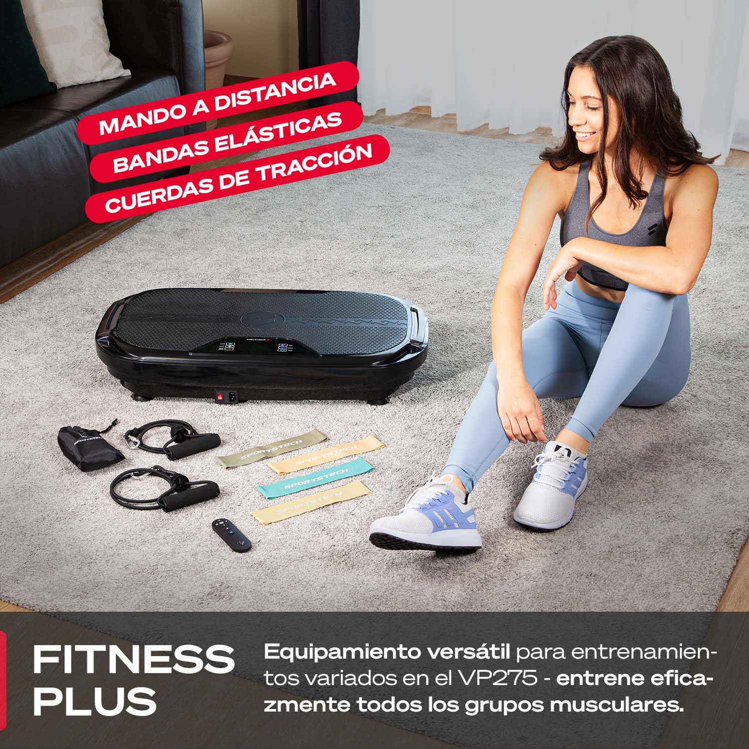Sportstech VP275 – Plataforma vibratoria para el hogar – 99 niveles de entrenamiento – Marca de calidad alemana – Entrenamiento físico – Quema grasa y desarrollo muscular Entrenamiento de todo el