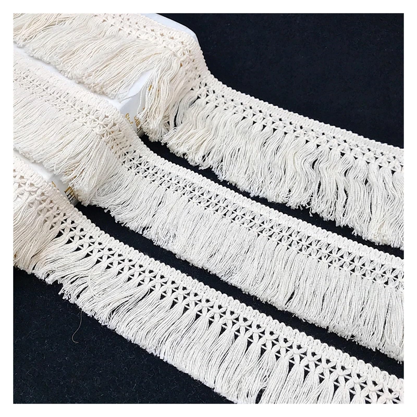 10 yards - Ruban à franges - Bordure décorative en dentelle - Ruban décoratif à franges - Pour couture, bricolage, bricolage, vêtements, lingerie, robe de mariée - Blanc B