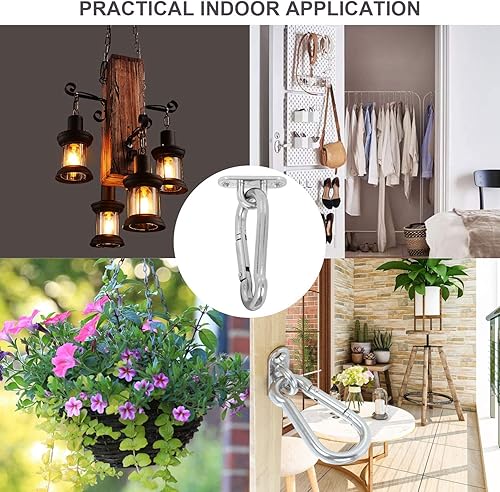 Miniatura 7 de Paquete de 15 ganchos de acero inoxidable de 1.8 pulgadas, placa de ojo M5, ganchos en U, gancho de techo, accesorios marinos, gancho de grapa,