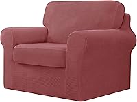 Vista 176 de CHUN YI - Funda elástica para sofá (7 piezas), funda para sofá de 3 plazas con tres respaldos y cojines separados con banda elástica, tela jacquard