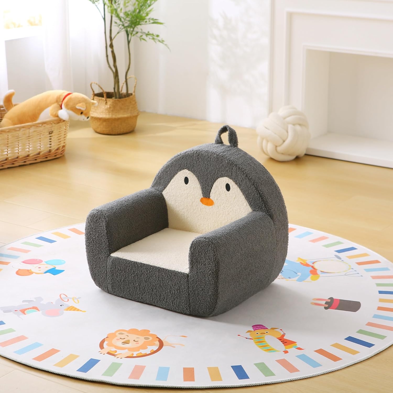 Kids Chair Comfy Toddler, Soft Baby Chair for Boys & Girls, Portable Toddler Reading Armchair with Removable Washable Sherpa Cover - Image 4