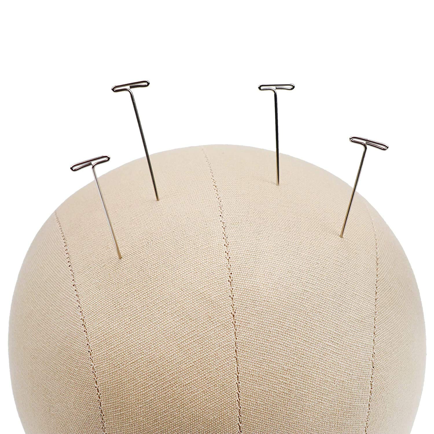 GEXWORLDWIDE GEX 20"-24" Cork Canvas Block Head Mannequin Head Wig Display Styling Head With Mount Hole (Light Brown, 22")