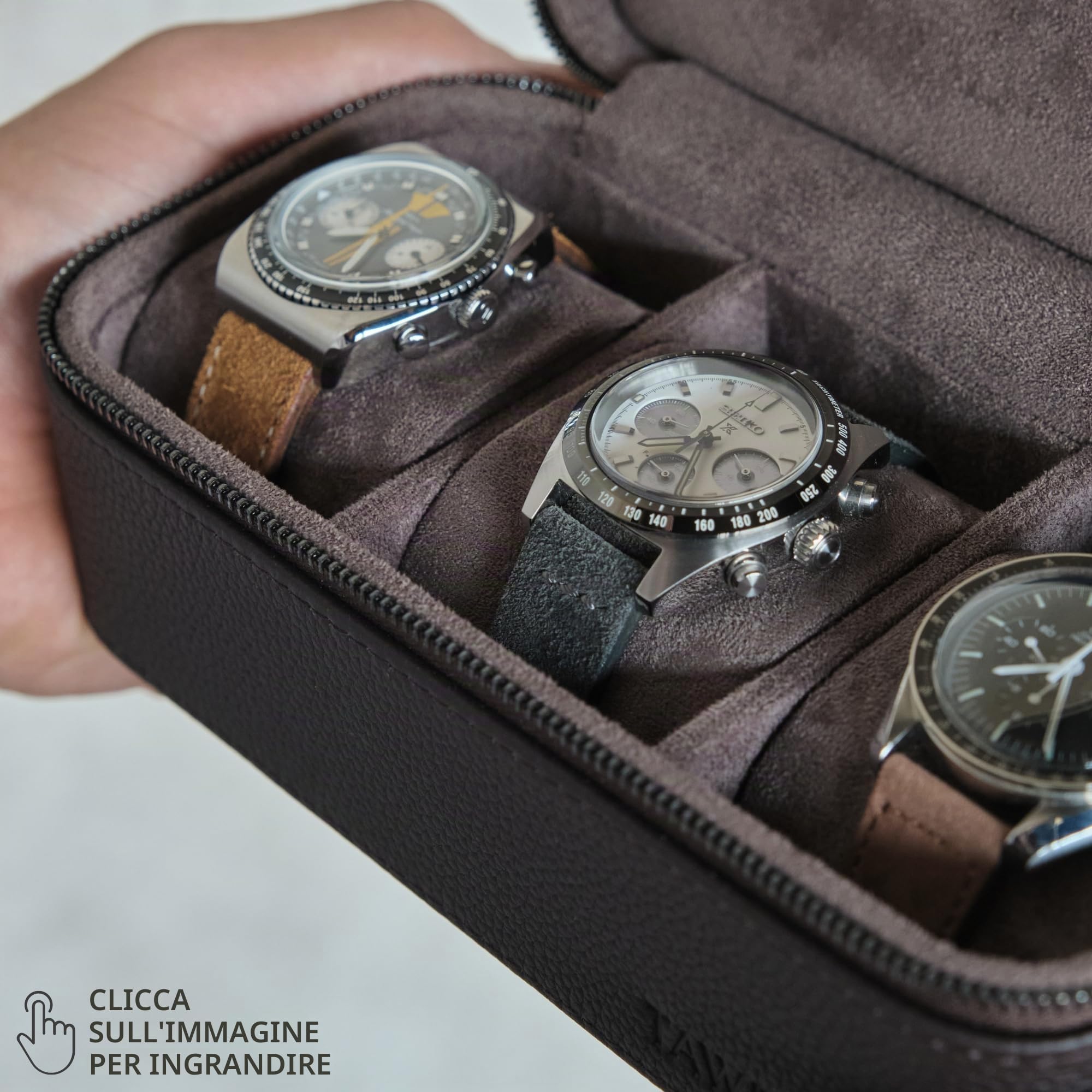 TAWBURY Scatola orologio in pelle 3 orologi uomo viaggio