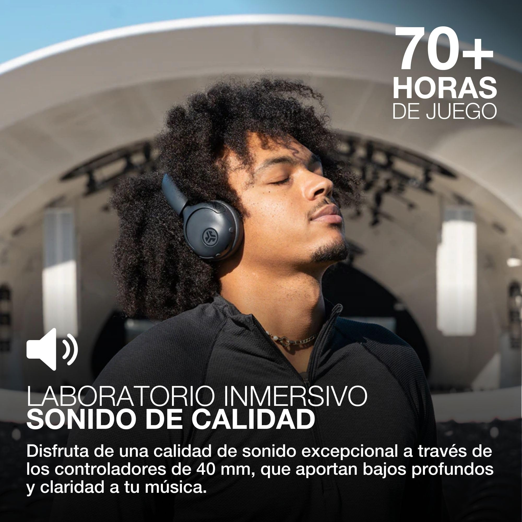 JLab Go Lux ANC Auriculares Inalámbricos Bluetooth con Cancelación Activa de Ruido - Cascos con MicróFono, 70+ Horas de Reproducción, Audio Espacial y Modo Consciente, Malva