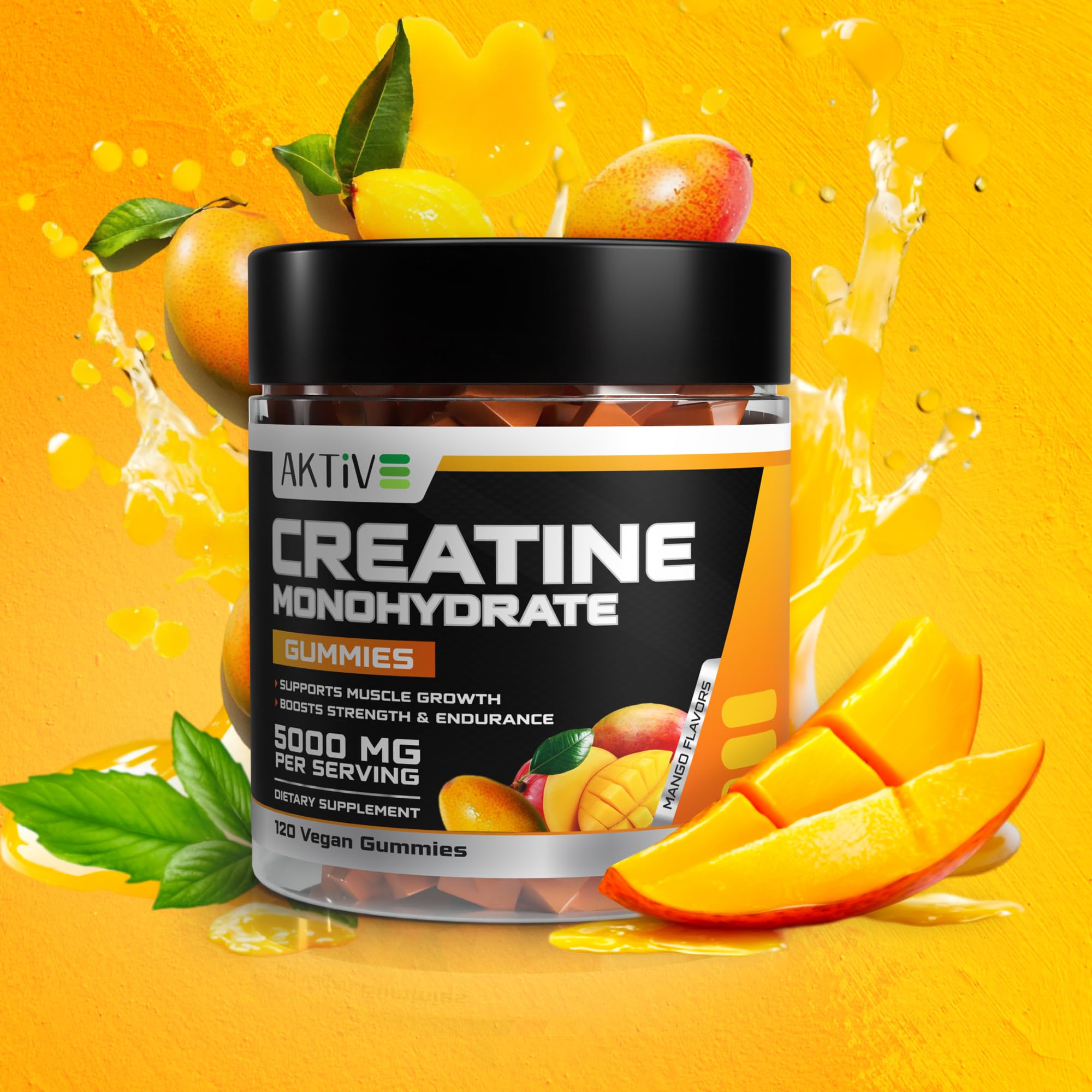 Amazon.com: Creatine Monohydrate Gummies, 5000mg of Creatine Per Serving  with Alpha-GPC & Taurine, Mango Flavor, Enhance Brain Function, Muscle  Growth Support, Pre Workout Gummies for Men and Women