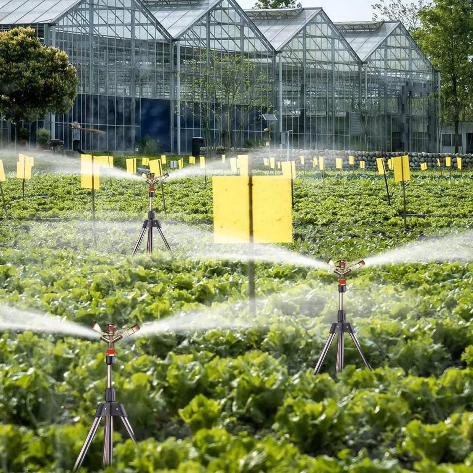 Irrigatore per prato – Irrigatore per giardino prato – treppiede a | risparmio energetico | Irrigatore girevole a 360 gradi, regolazione della grande altezza di copertura per giardino, terrazza