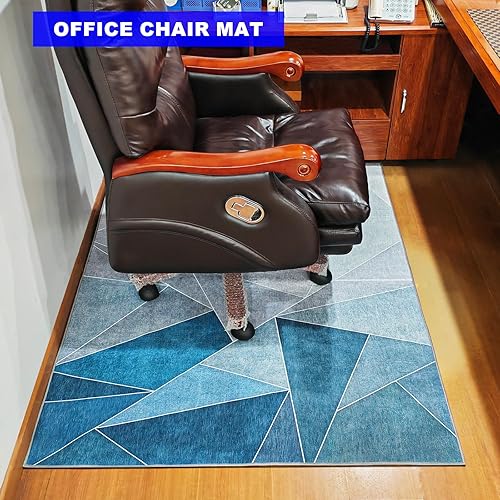 Miniatura 2 de Tapete para silla de oficina para suelo de madera dura, 48 x 60 pulgadas, tapete de oficina con ruedas de alta calidad, tapete antideslizante de