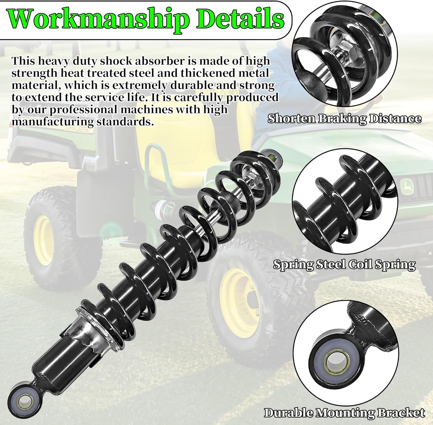 1 Pair AM130448 Front Shocks Absorber, Front Shock Absorber Suspension Kit for John Deere Gator TH TS TX 4X2 6X4 Turf Diesel Trail Worksite Military Replace AM130448