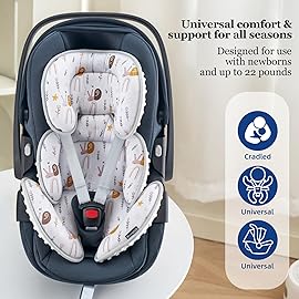 Innokids Head and Body Support Pillow Infant Car Seat Insert for Newborn to Toddler Stroller Cushion (Snail)