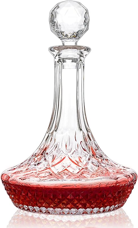 KANARS Wine Decanter Carafe Crystal Liquor Wine Pitcher with Stopper