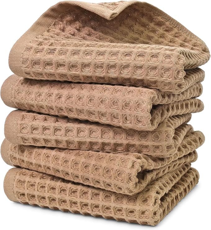 Bathroom Hand Towels 5-Piece (Tan)