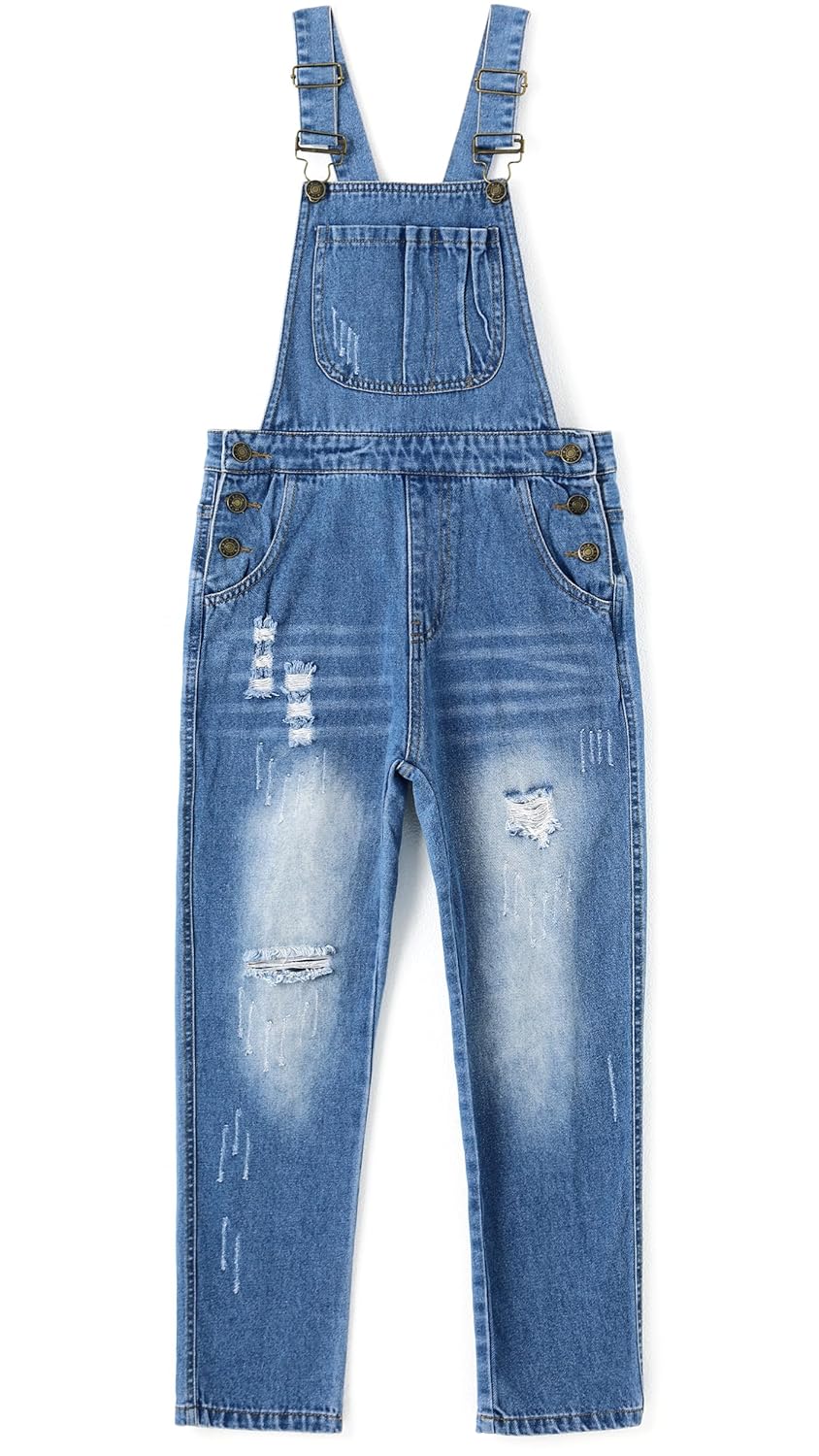 Girls-Boys Denim Overalls  Ripped Distressed Cotton Jean Pants www.denim.fit