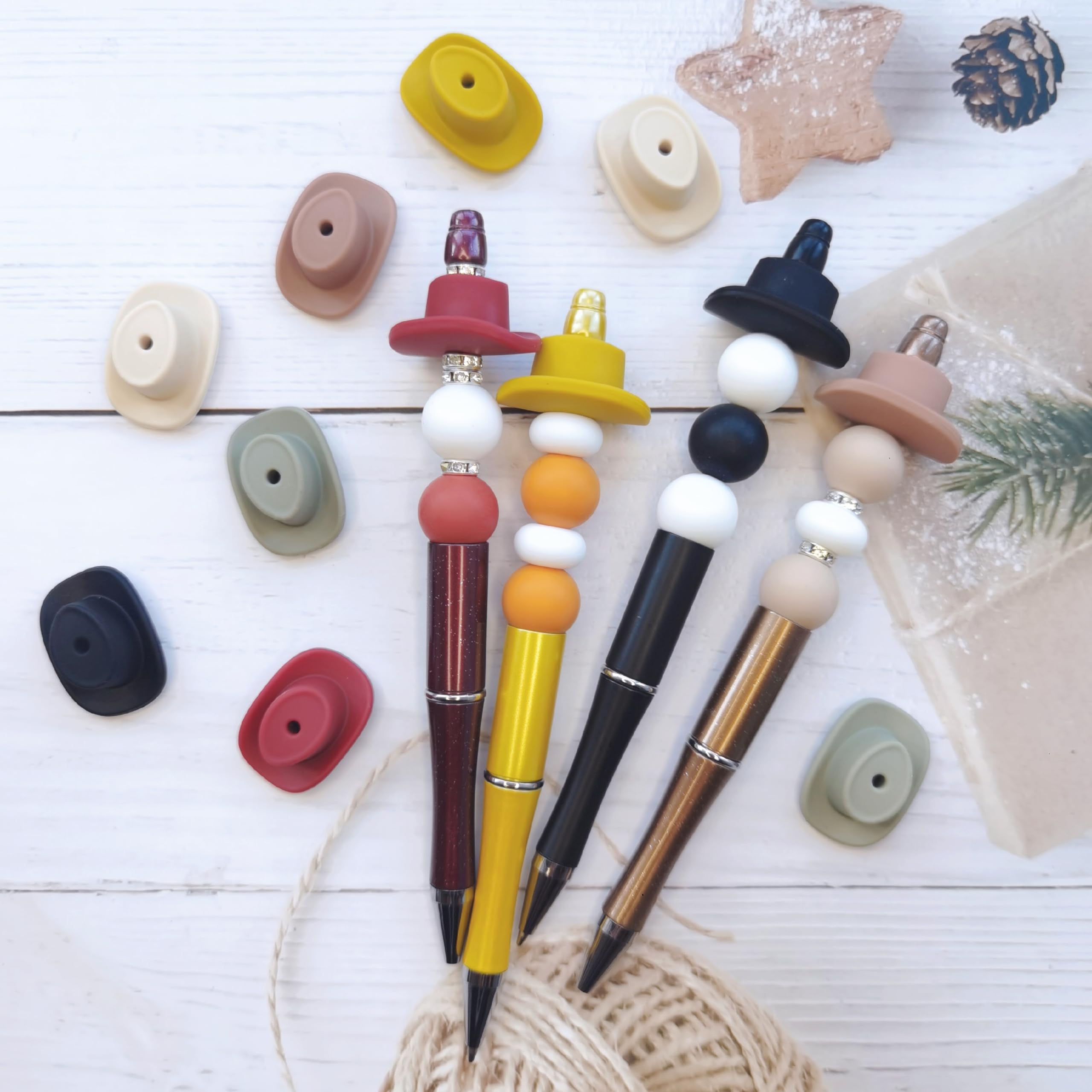 JNwhy Silicone Beads Bulk - Coffee Series Focal Beads For DIY Pens & Jewelry