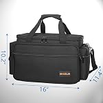 AKOZLIN DJ Cable File Bag with Detachable Dividers and Bottom Cable Bags for Musicians Travel Gig Bag for 15.6" Laptop,Professional DJ Gear, Sound Instrument and Music Equipment Accessories