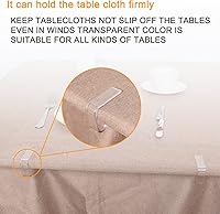 Vista 4 de 24 piezas de clips transparentes claros para mantel, clips de plástico para mantel, abrazaderas para cubierta de mesa a prueba de viento, soportes