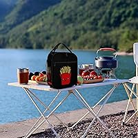 Vista 6 de Linda bolsa de almuerzo con aislamiento de papas fritas para mujeres y hombres, reutilizable, bolsa de mano para el trabajo y viajes