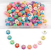 Gmma 180 Pcs Flower Polymer Clay Beads 10mm - Pony Spacer Beads for DIY Friendship Bracelets, Necklaces, Earrings Jewelry Making