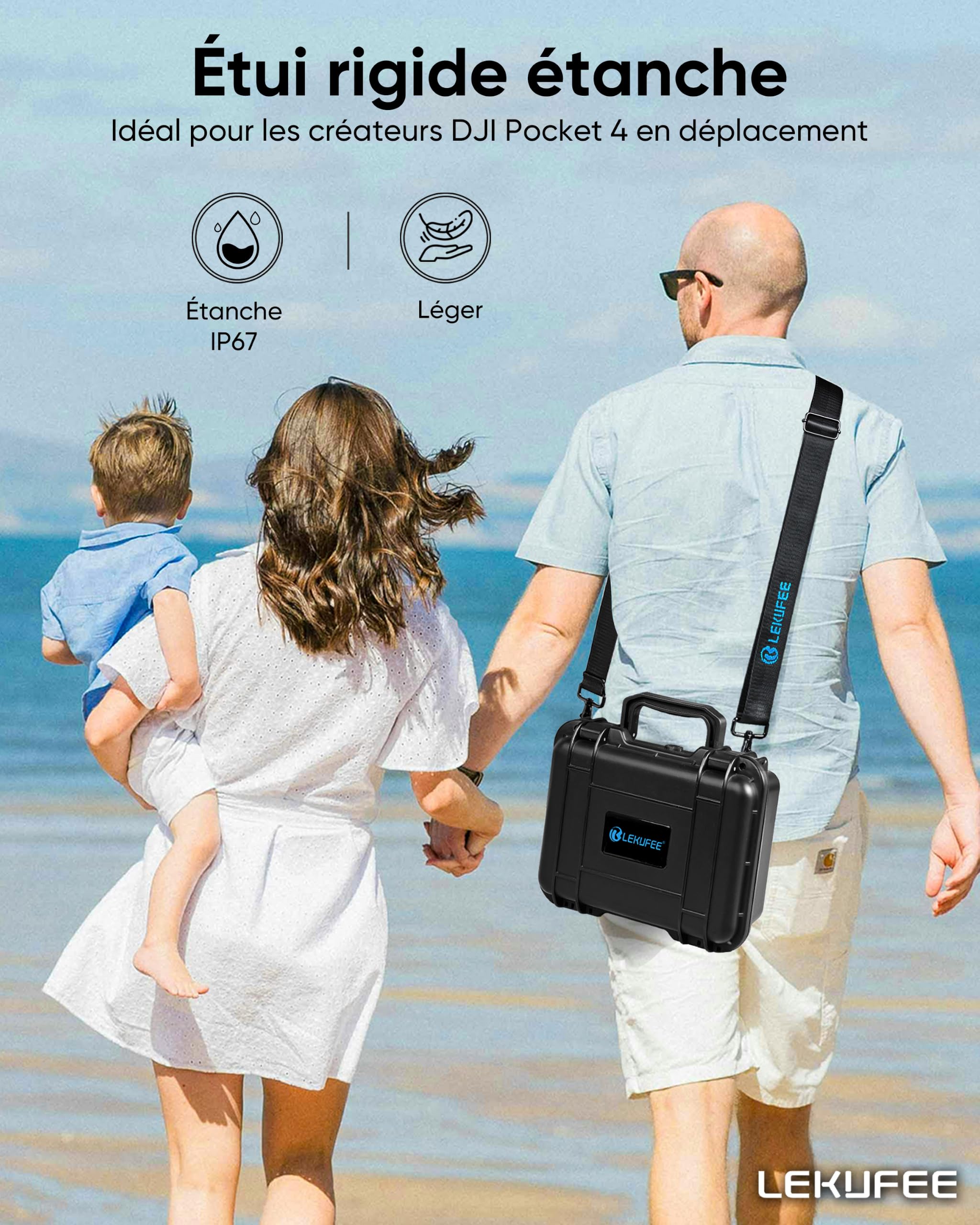 LEKUFEE Étui Rigide Étanche pour DJI Osmo Pocket 4P & Osmo Pocket 4