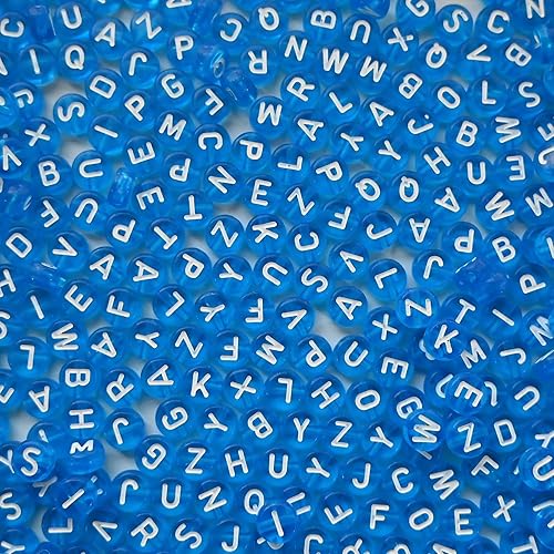 Vista 91 de Amaney - 1200 cuentas de letras de la A a la Z de 0.157 x 0.276 in, cuentas redondas blancas del alfabeto acrílico, incluye 100 cuentas de corazón