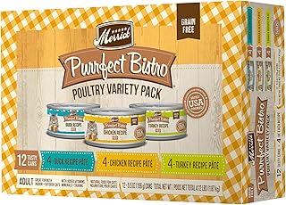 Merrick Purrfect Bistro Poultry Variety Pack Grain Free Wet Cat Food Recipes Pate - (12) 5.5 oz. Cans