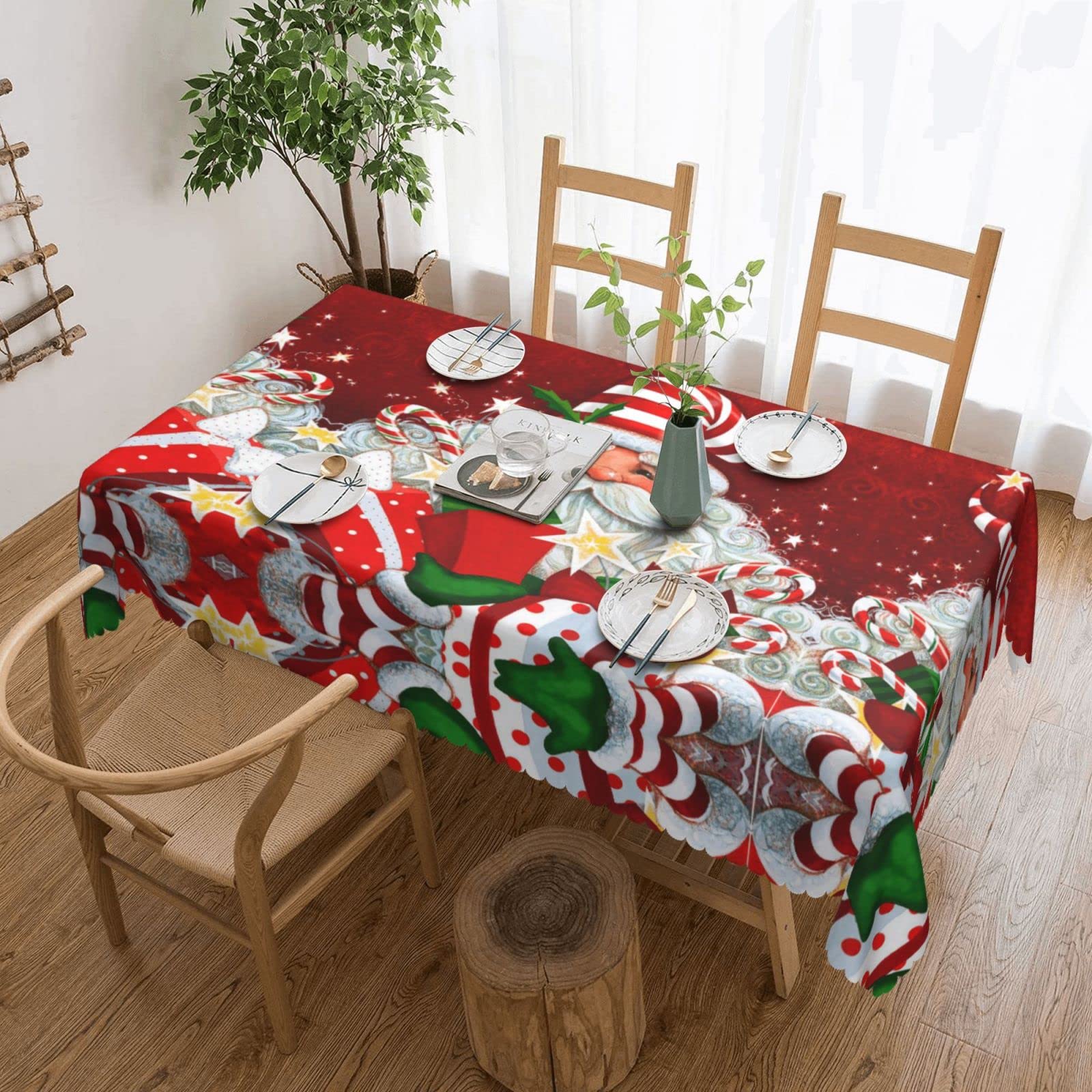 Nappe Père Noël BONDIJ pour repas de fête en famille et décoration de table de cuisine
