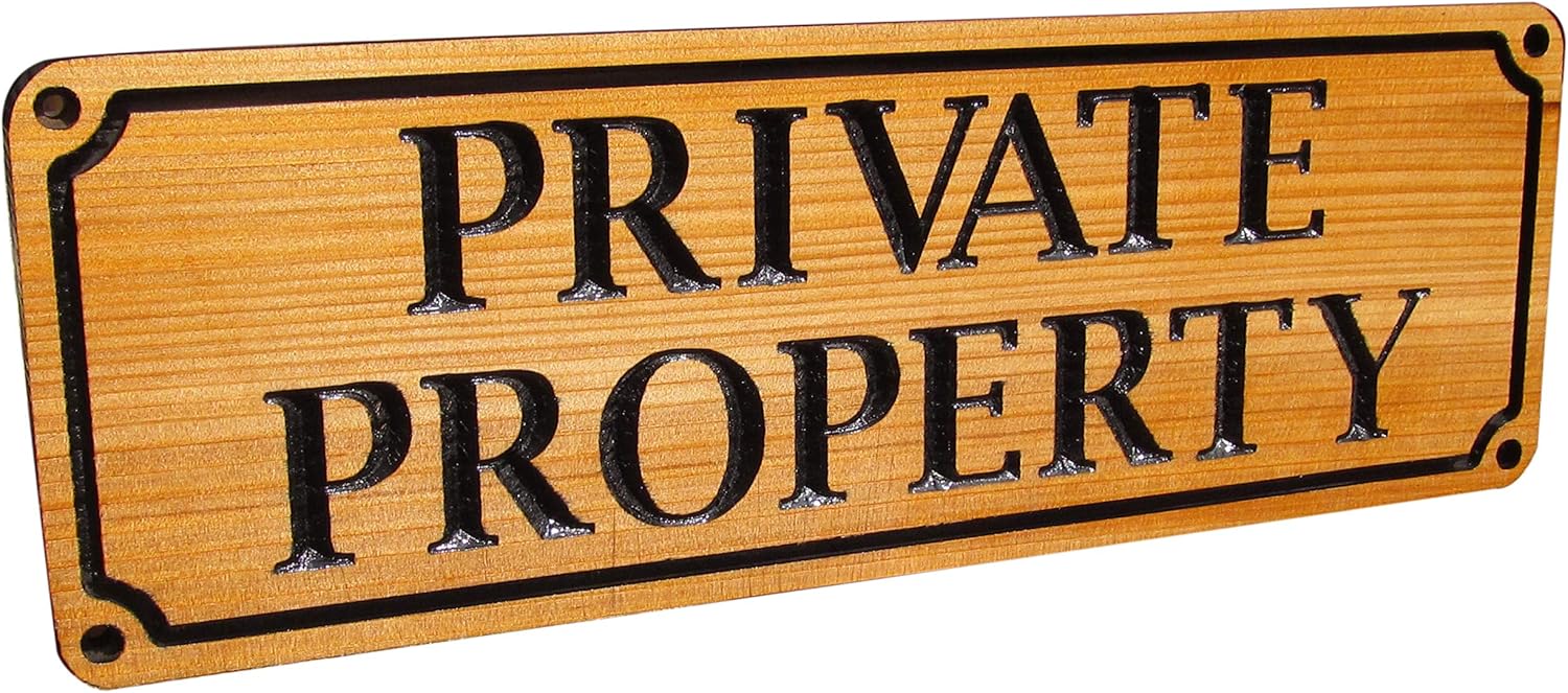 Haigler and Wallace Carved Wood Cedar Private Property