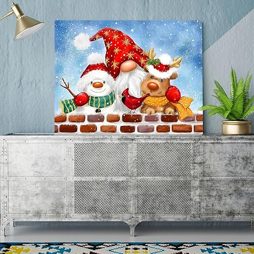 Miniatura 4 de CNITUR Kit de pintura de diamantes de Navidad, kit de arte de diamante de muñeco de nieve para adultos, pintura de invierno 5D con taladro completo