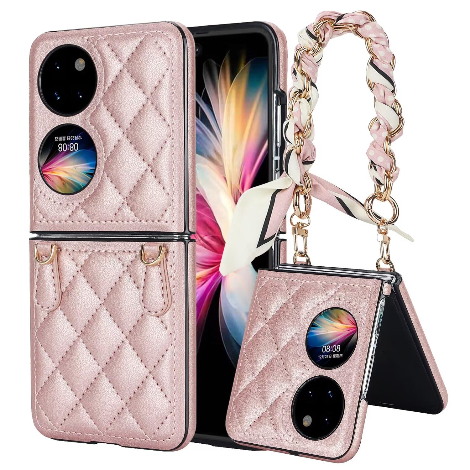 Funda para Huawei P50 Pocket de cuero PU premium tipo folio elegante 8