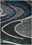 LaDole Rugs Rug de la région de l'Abstract Spiral 5x8, Mid Century Moderne Tapis intérieur pour Salon Chambre Salle à manger Maison Bureau , Rouge Gris Noir , 5'2" x 7'5"