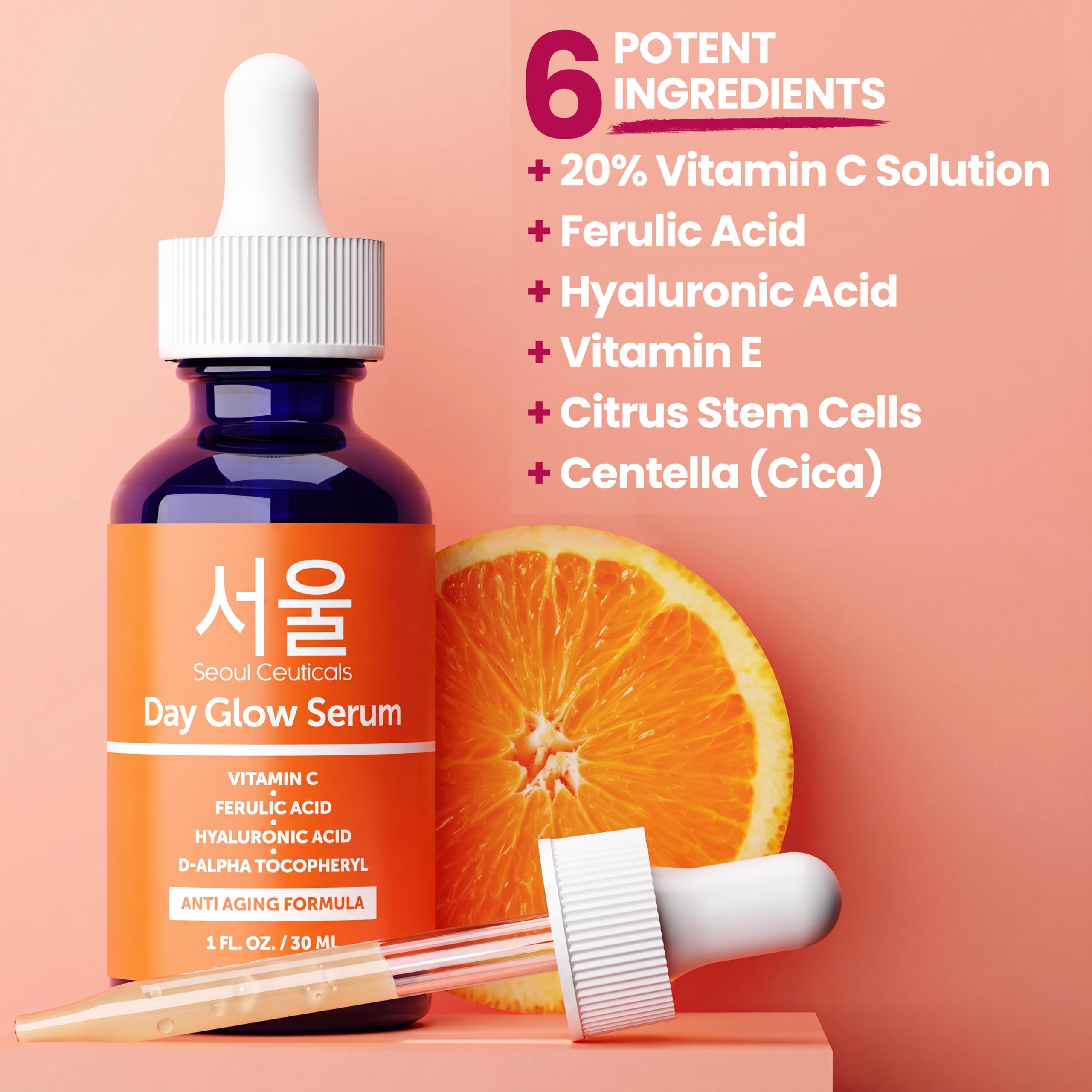 Loción de cuidado de la piel – 20 % Vitamina C E Ferúlico Suero con ácido Hialurónico que proporciona potente antienvejecimiento, resultados antiarrugas, 30 ml