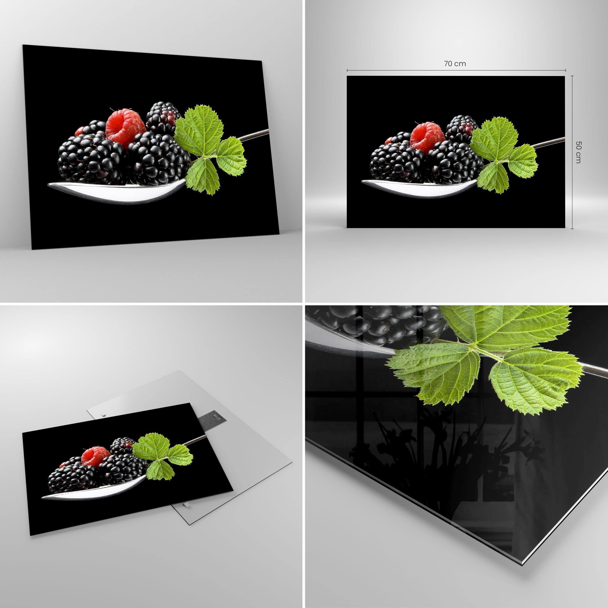 Tableau Déco Sur Verre 70x50cm - Motif Fruits Congelés Dessert Bio - NEUF ARTTOR