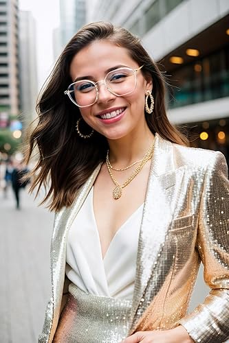 Miniatura 4 de VISOONE Marco de lentes ligeros TR90 con bloqueo de luz azul con protección ocular antirreflejos para mujeres y hombres RANE