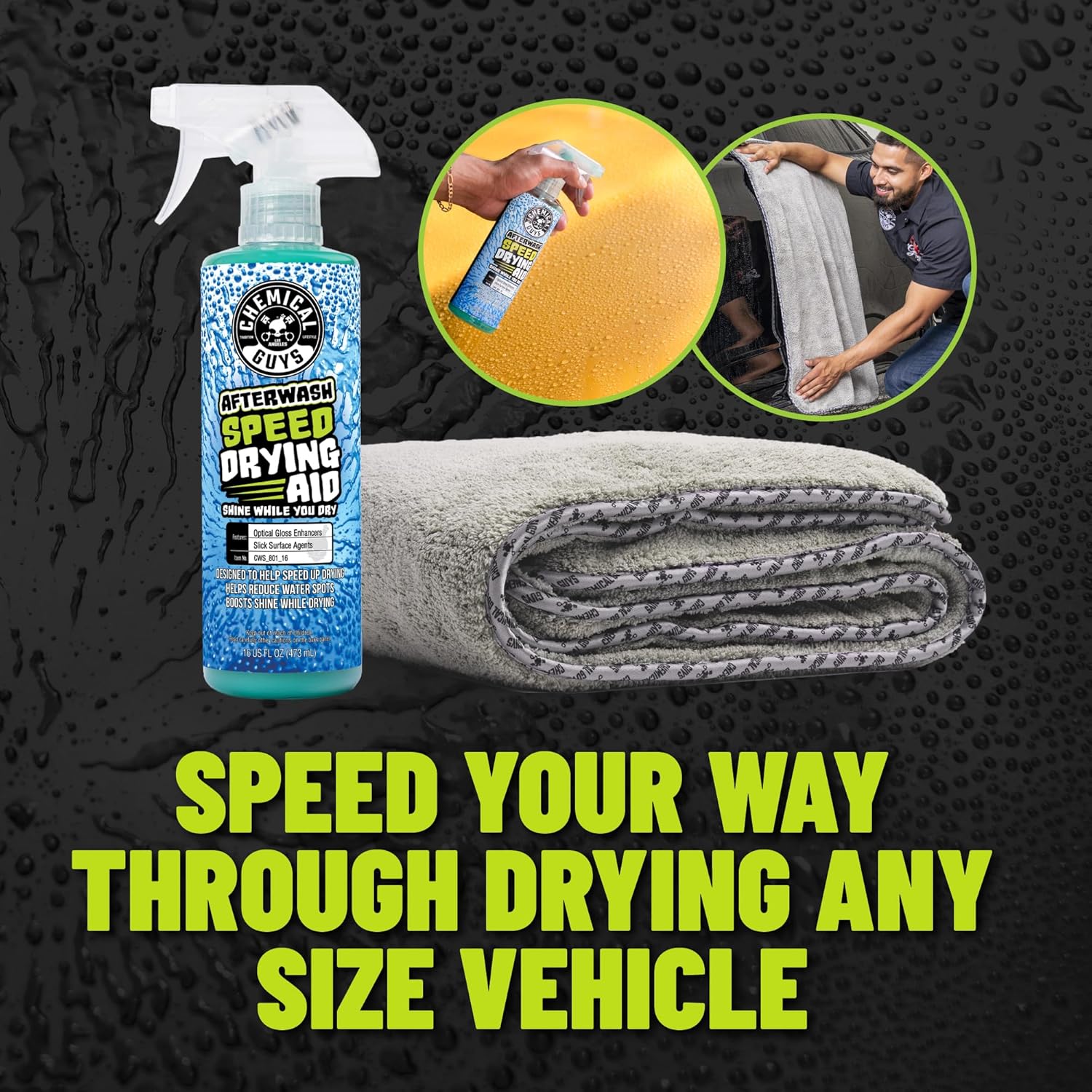 Chemical Guys After Wash Sprayable Gloss Boosting Car Wash Drying Aid - 16 oz Car Detailing Spray Helps Reduce Water Spots, Adds Shine, and Speeds Drying for Trucks, and Motorcycles - Image 10