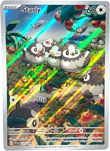 Pokemon - Starly 221198 - Scarlet & Violet - Illustrator Rare - Holo Full Art
