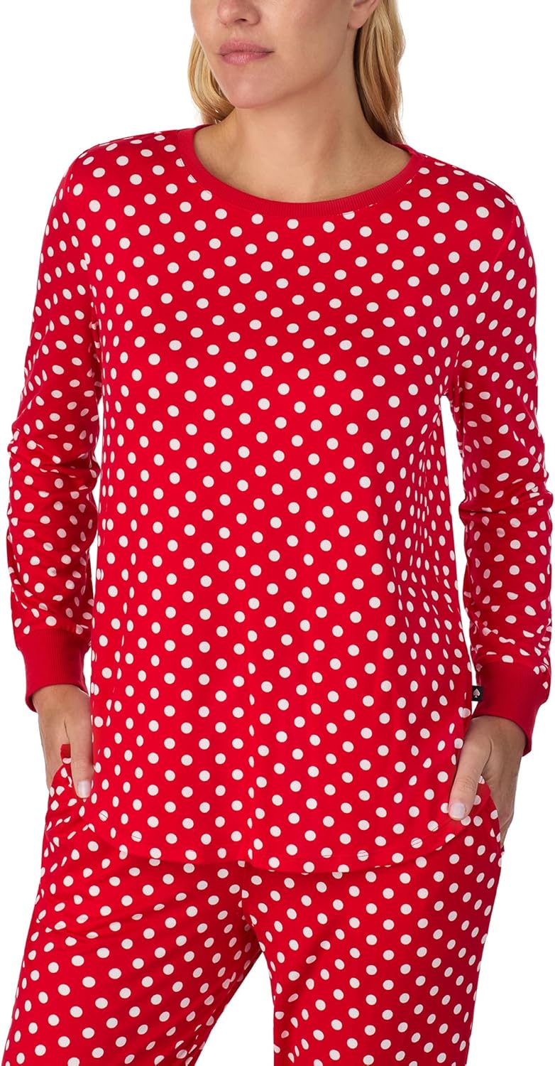 kate spade new york Women's 2-Piece Long Sleeve Crew Neck Top & Jogger Pants Pajama Lounge Set, Velour, Drawstring Waist - Image 2