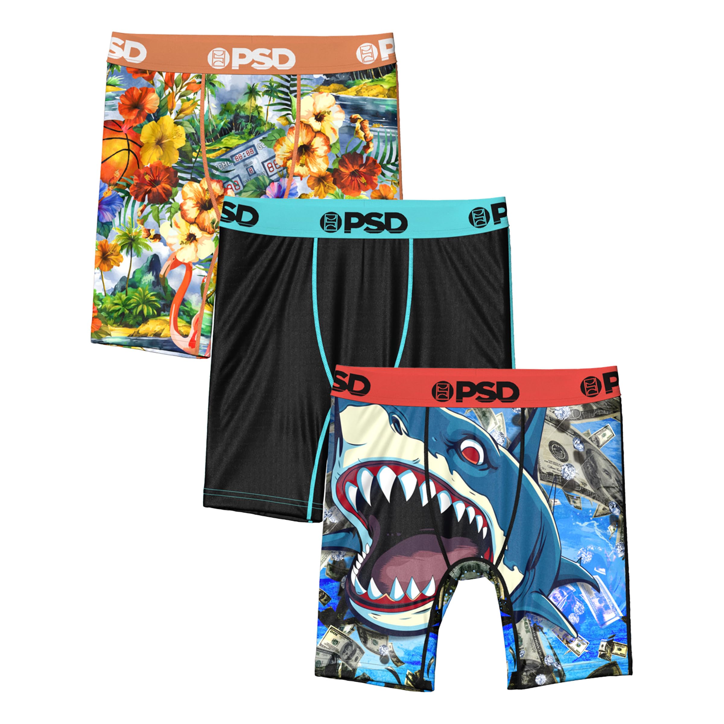 PSD Youth Boys Underwear Tropical Graphic Boxer Briefs, Packs &amp; Singles