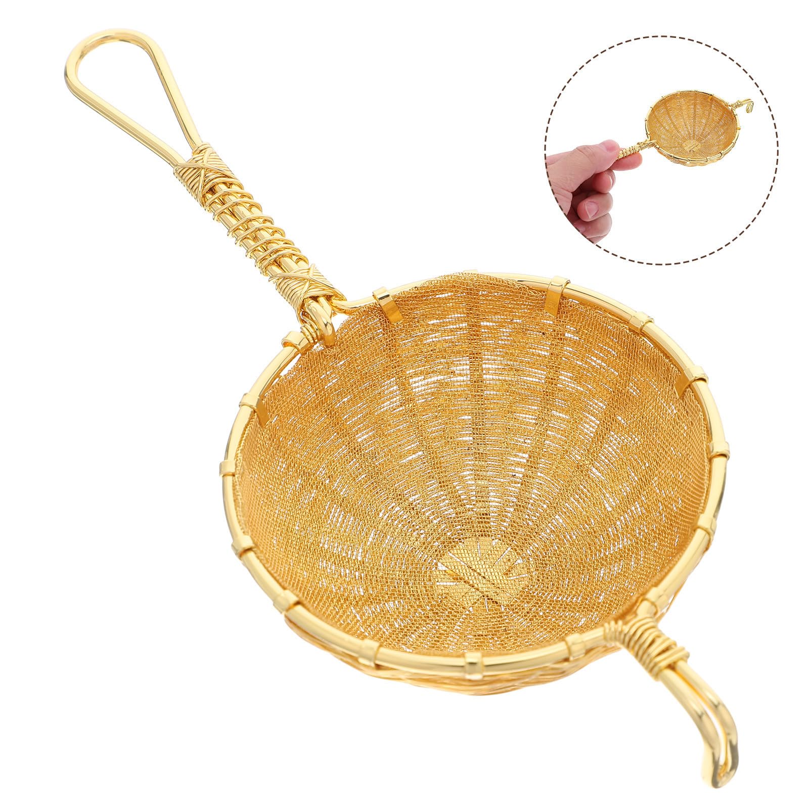 Colador de Té de Cobre Estilo Japonés Filtro de Malla Fina para Té Suelto, Fácil Mantenimiento y Diseño Elegante para Uso en Casa y Reuniones