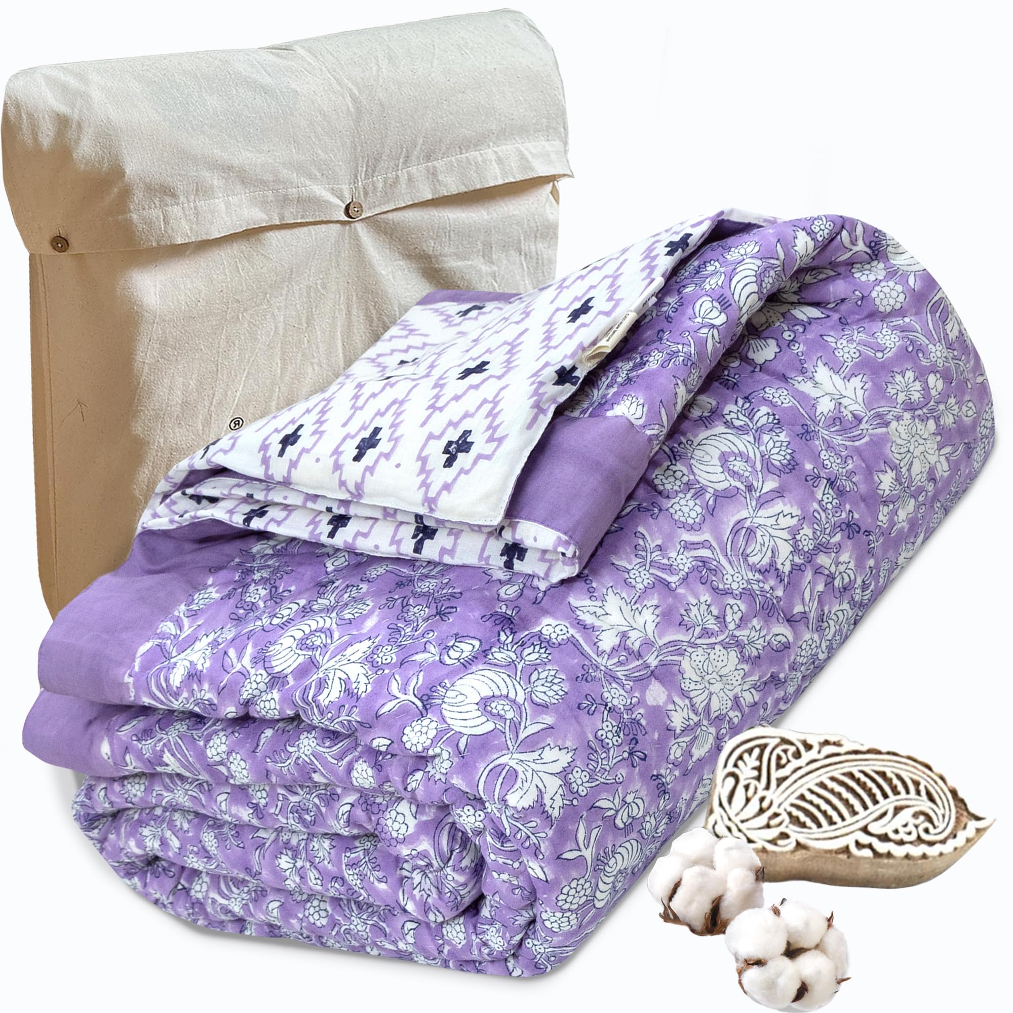 Jaipuri Quilt - Handcrafted Indian Comfort -28