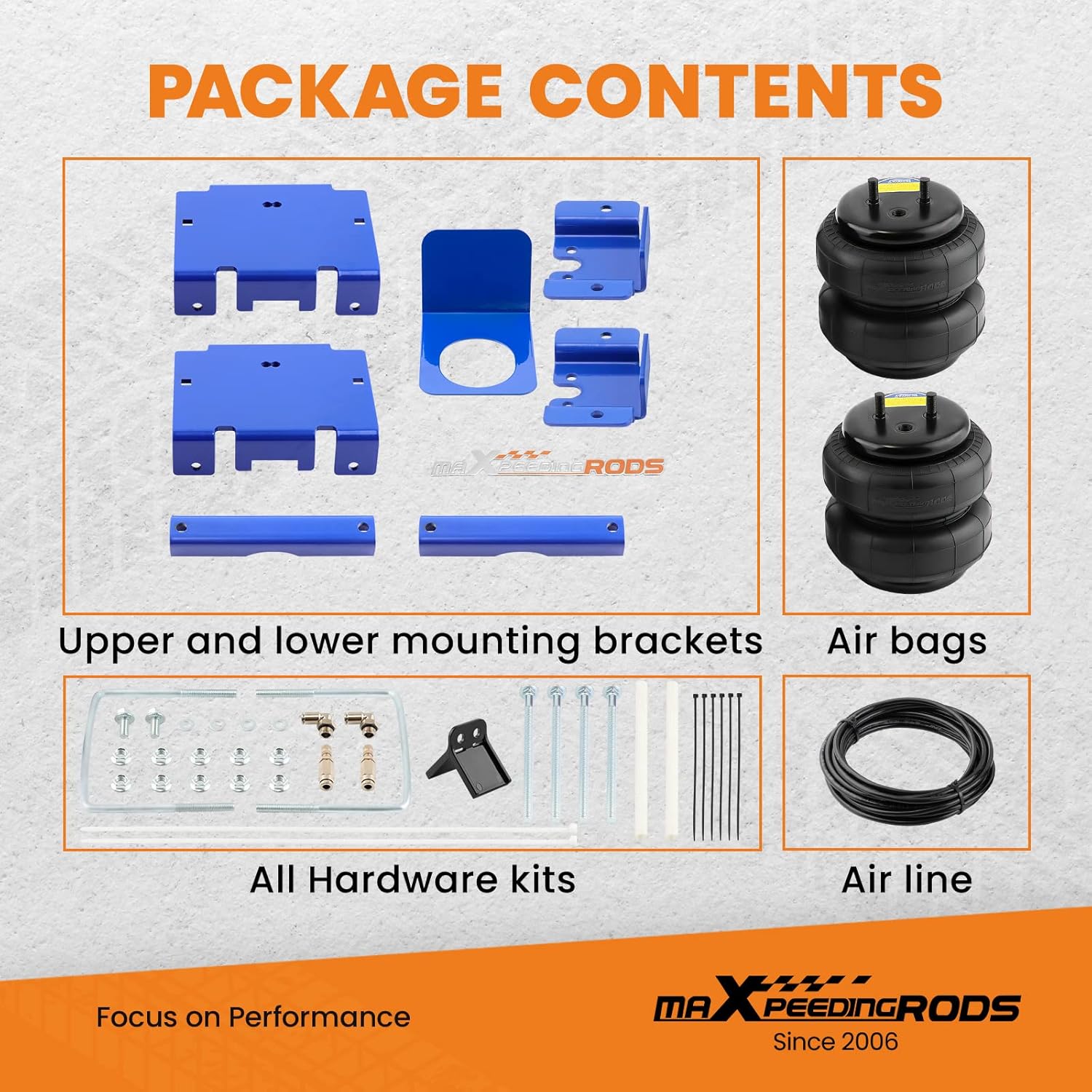 maXpeedingrods 5000 lbs Air Suspension Bags Kit for Dodge Ram 1500 Pickup 2WD 4WD 2002-2008 Rear Air Helper Bags Kit