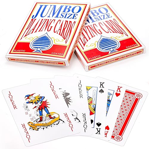 Miniatura 3 de Yopay Paquete de 2 cartas de juego jumbo, baraja de póquer de gran tamaño de 8 x 11 pulgadas, cubierta completa gigante enorme de póquer de juego