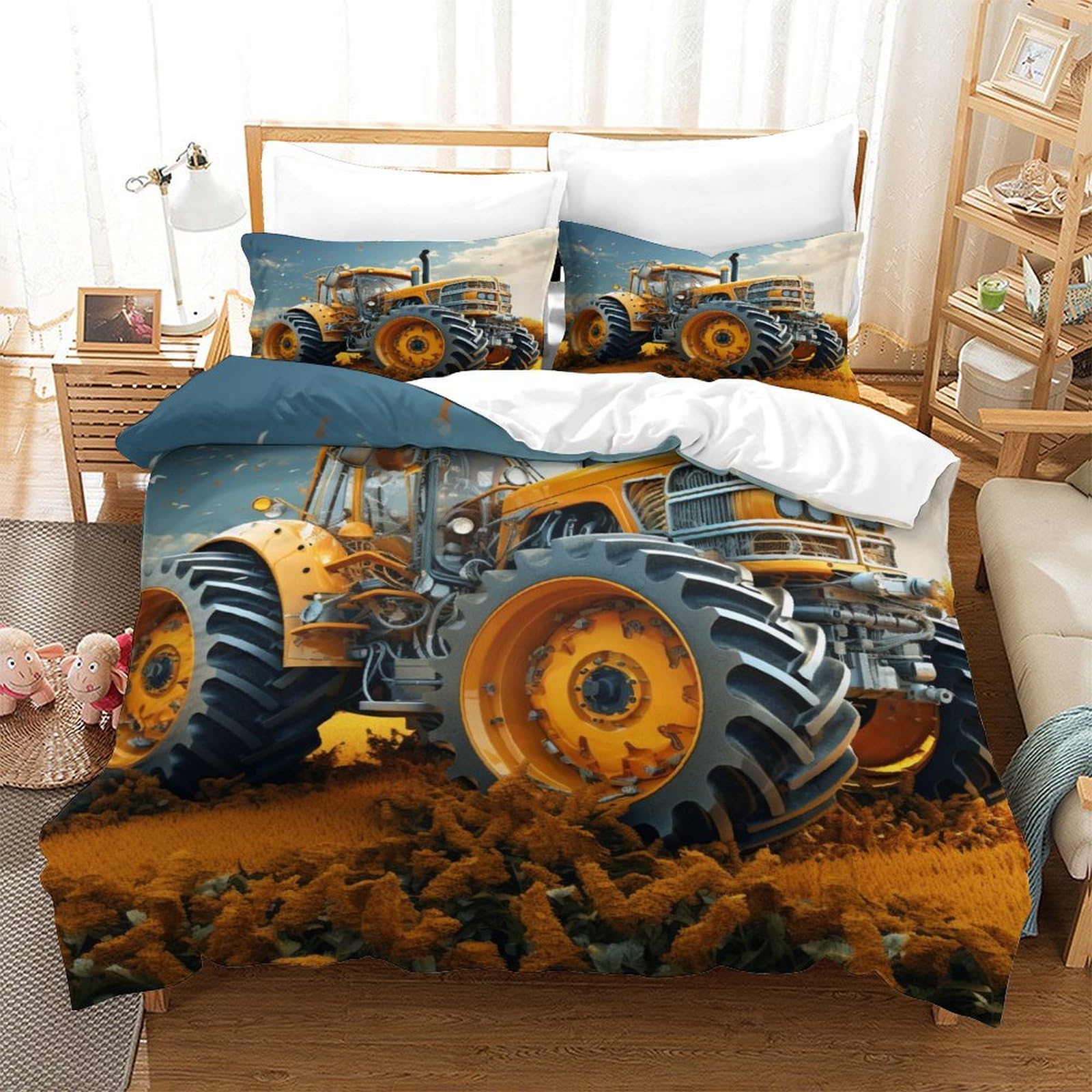 Housse de couette tracteur 3 pièces contre les allergies cutanées