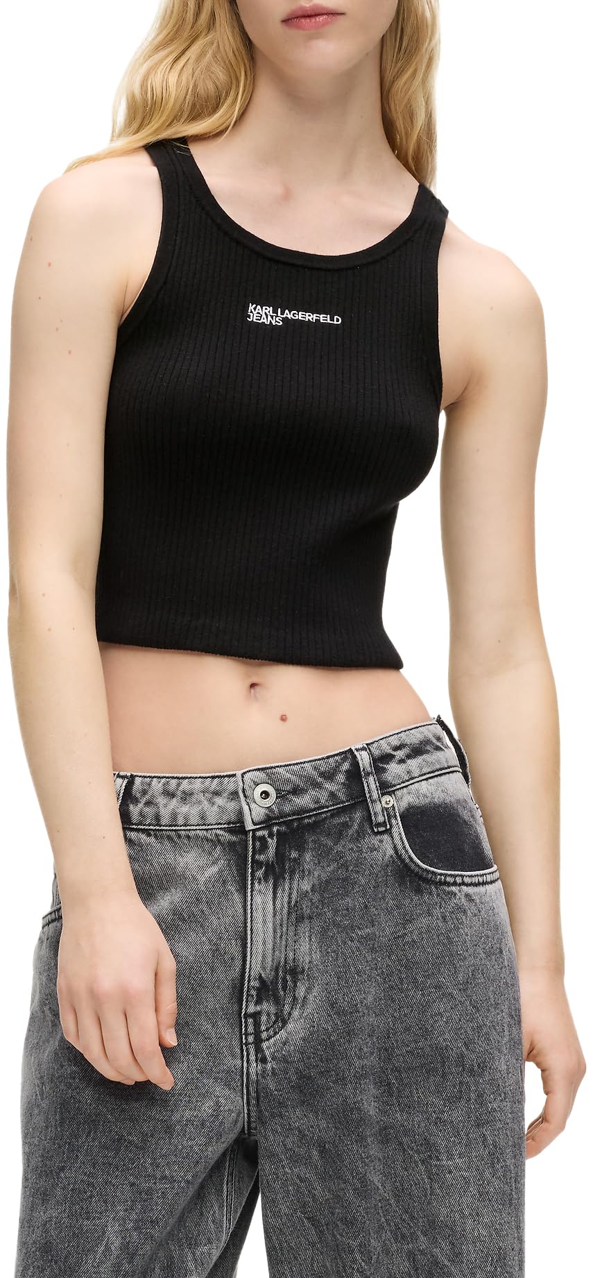 Karl Lagerfeld Jeans Damen Knitted Tank Schwarz M