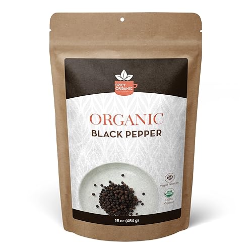 Vista 18 de Spicy Organic Ceylon - Granos de pimienta negra enteros de 4 onzas – Certificado USDA y Kosher, sin gluten y sin OMG – Pimienta orgánica pura