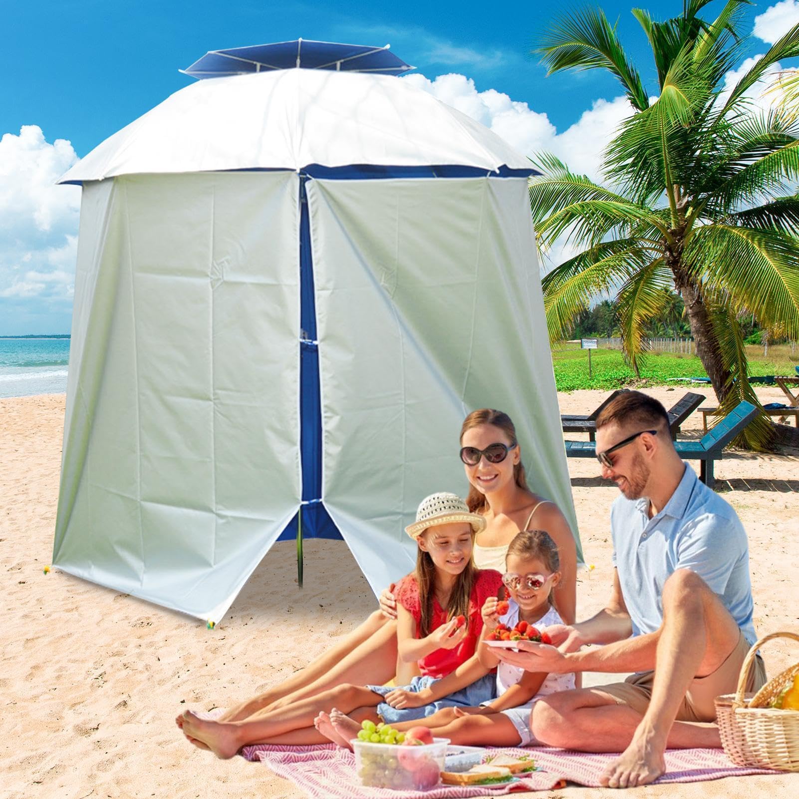 Przenośny parasol przeciwsłoneczny, namiot plażowy, ochrona przed słońcem