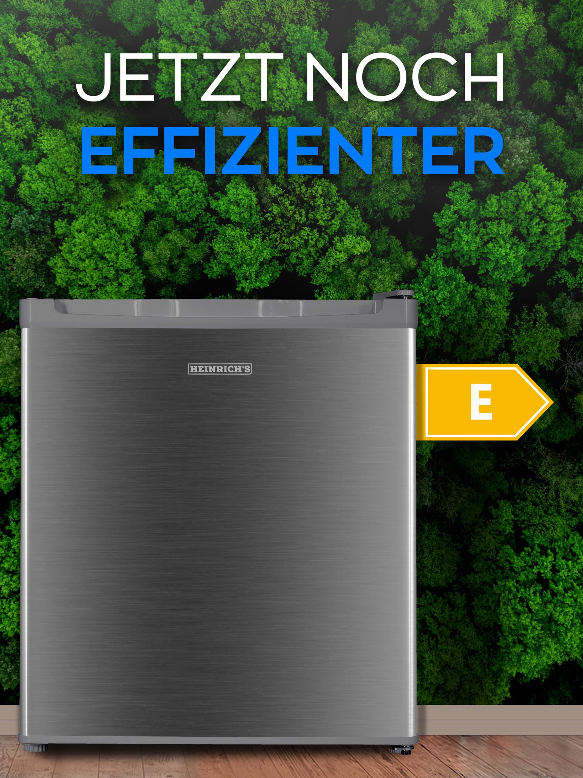 HEINRICHS Mini Gefrierschrank 33L klein kompakt leise:40dB Gefrierbox; wechselbarer Türanschlag; mini Tiefkühltruhe bis zu -18°C,Tiefkühlschrank,perfekt für Büro Camping Outdoor Heinrich´s (inox)