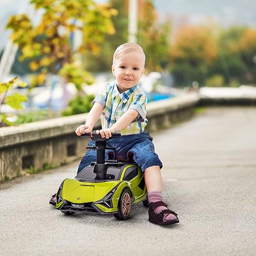 Miniatura 2 de Aosom Lamborghini SIAN FKP 37 - Auto de empuje con música almacenamiento debajo del asiento auto deslizante de pie a piso para niños pequeños con
